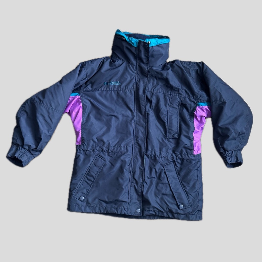 Columbia Longs Peak Vintage 3 in 1 Women's Navy Blue Ski Winter Jacket + Fleece